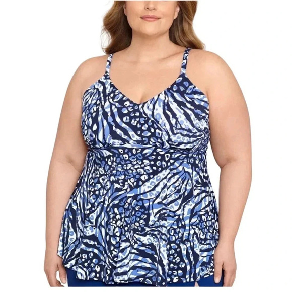 Swim Solutions Plus Size Underwire Bust Support Tankini Top Swimsuit Size 16 NWT - Picture 12 of 12